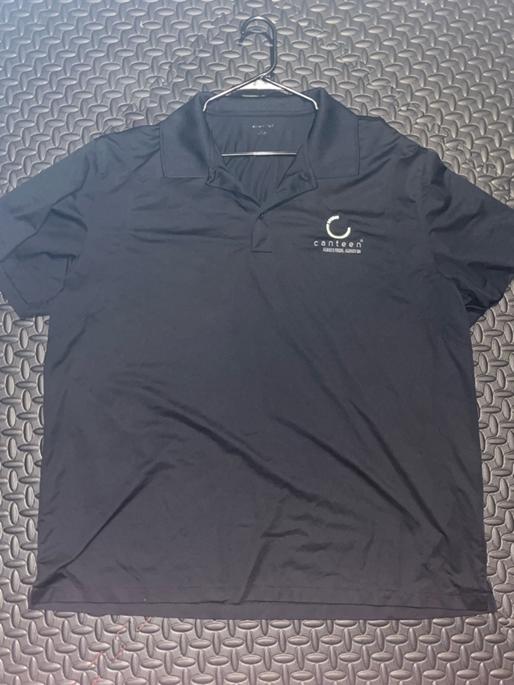 Sport-Tek Black Men’s Polo with Embroidered Canteen Logo